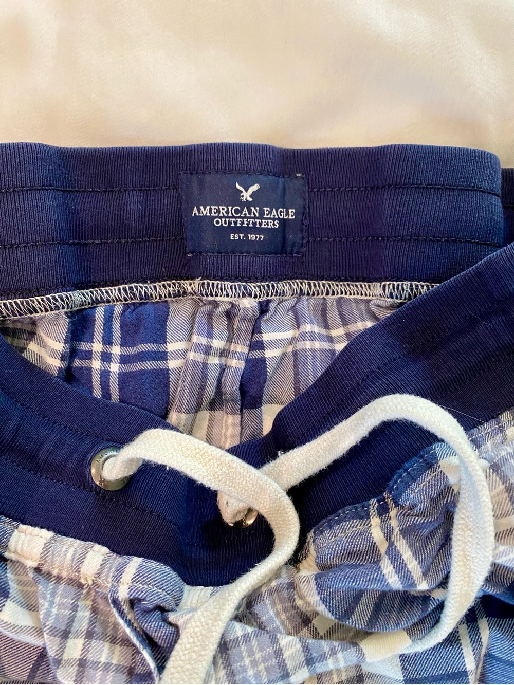 American Eagle Outfitters Blue and White Plaid Lounge Pants - Picture 2 of 3
